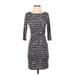 Ann Taylor Casual Dress - Bodycon: Gray Dresses - Women's Size 0 Petite