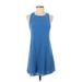 Alice + Olivia Casual Dress - A-Line Crew Neck Sleeveless: Blue Print Dresses - Women's Size X-Small