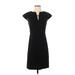 Rebecca Taylor Casual Dress - A-Line: Black Solid Dresses - Women's Size 4