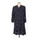 Donna Ricco Casual Dress - Shirtdress: Blue Dresses - Women's Size 16