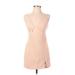 LA Hearts Casual Dress - Mini Plunge Sleeveless: Tan Dresses - Women's Size Small