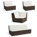 Santa Monica Seating Replacement Cushions - Corner Chair, Sunbrella Rain, Rain Dove - Frontgate