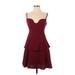 Black Halo Casual Dress - Party Sweetheart Sleeveless: Burgundy Solid Dresses - Women's Size 2