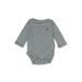 Baby Gap Long Sleeve Onesie: Green Print Bottoms - Size 0-3 Month