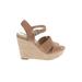 MICHAEL Michael Kors Wedges: Tan Print Shoes - Women's Size 7 1/2 - Open Toe