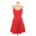 Pixley Casual Dress - A-Line V-Neck Sleeveless: Red Print Dresses - Women's Size Large