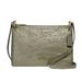 Coach Bags | Coach Mia Military Olive Green Leather Ostrich Double Top Zip Crossbody Bag | Color: Gold/Green | Size: Os