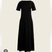 J. Crew Dresses | J. Crew Black Scoop Neck Short Sleeve Midi Dress Size Small | Color: Black | Size: S