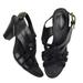 Giani Bernini Shoes | Giani Bernini | Black Vegan Leather Strappy Open Toe Block Heels Women's 9.5 | Color: Black | Size: 9.5