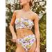 Free People Swim | New! Set! Free People X Beth Richards Delray 70’s Floral Bikini 14376 | Color: Green/Purple | Size: Top M Bottom L