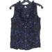 J. Crew Tops | J Crew Womens Top Silk Sleeveless Ruffle Button Up Black Blue Size 2 Lt | Color: Black | Size: 2