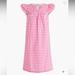 J. Crew Dresses | J.Crew Pink White Gingham Flutter-Sleeve Mini Dress W Pockets Sz 0 | Color: Pink/White | Size: 0