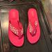 Coach Shoes | Coach Jessalyn Thong Flip Flop Sandals Women’s 6.5 Fuschia. Hot Pink Monogram. | Color: Pink | Size: 6.5