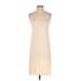 H&M Casual Dress - Midi Mock Sleeveless: Ivory Solid Dresses - Women's Size X-Small