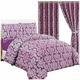 ml MassAri Limited 3 piece Jacquard Quilted Bedspread Comforter Throw Set (Diana Purple, Super King)