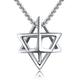 HUKKUN Merkaba Necklace Sterling Silver Star of David Necklace Metatron Necklace Jewish Star Jewelry Gift for Men
