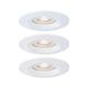 Paulmann 94299 Nova mini LED recessed luminaire coin round rigid incl. 3x4 watt recessed ceiling spotlight white matt recessed lamp aluminium warm white 2700 K