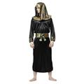 SATCOP Man Ancient Egypt Pharaoh Black Robe Costume Anubis Soldier Robe Halloween Fantasia Cosplay Fancy Dress