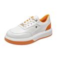 College Shoes Women's Patent Leather Women's Fashion Colour Blocking Laces Comfortable Casual Sports Shoes with Thick Soles High Trainers Women's Lined, orange, 8 UK