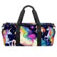 DragonBtu Duffle Bag Travel Laundry Bags - Unisex Weekender Bag with Multiple Compartments and Waterproof Pocket -Rainbow Unicorn Pretty