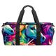 DragonBtu Duffle Bag Travel Laundry Bags - Unisex Weekender Bag with Multiple Compartments and Waterproof Pocket -Rainbow Unicorns