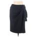 Nine West Casual Wrap Skirt Knee Length: Black Print Bottoms - Women's Size 6