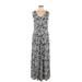 Nicole Miller New York Casual Dress - Maxi: Gray Paisley Dresses - Women's Size Large