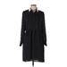 The Kooples Casual Dress - Shirtdress Collared Long sleeves: Black Color Block Dresses - Women's Size Large