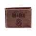 Evergreen Enterprises, Inc Brown Genuine Leather Bi-Fold Wallet w/ Embossed NHL Logo in Black/Brown | 4.25 H x 3.38 W x 0.75 D in | Wayfair