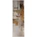 Beige/Gold 2'6" x 8' Kitchen Mat - KAVKA DESIGNS Ascendia Kitchen Mat 30.0 x 96.0 x 0.08 in white/brown | Wayfair MWMAT-17305-3X8-MGT2751