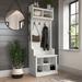 Kierra Hall Tree w/ Bench & Shoe Storage Wood in White Laurel Foundry Modern Farmhouse® | 69.3 H x 24.5 W x 17.4 D in | Wayfair