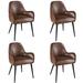 17 Stories Tushima Arm Chair Dining Chair Faux Leather/Upholstered in Brown | 33.9 H x 24 W x 22 D in | Wayfair 04FF77A9895E498B8298405FEA850768