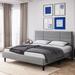 Ebern Designs Romley Platform Bed Upholstered/Linen in Gray | 46 H x 55 W x 77 D in | Wayfair 45B1728CEF4C4D9C8E46BA434C16FAAC