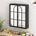 Gracie Oaks Jawairia Accent Cabinet Glass/Metal in Black | 27.56 H x 23.62 W x 5.91 D in | Wayfair A559287BCE534EBBADD3C5AAFCA0BBFB