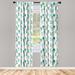 East Urban Home Cactus 4-Panel Curtains Prickle Plant in Pots 56"x63" Multicolor Microfiber | 84 H x 28 W in | Wayfair