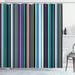 East Urban Home Abstract Shower Curtain Stripes Pattern Funky Art Polyester in Green/Blue/Brown | 75 H x 69 W in | Wayfair