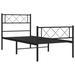 Ebern Designs Daphanie Bed Metal in Black | 35.4 H x 44.1 W x 81.5 D in | Wayfair 424FDB955A8349EEB74D6C277D3BF986