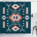 East Urban Home Southwestern Shower Curtain Ethnic Motif Zigzags Polyester in Blue | 84 H x 69 W in | Wayfair 23AB63AAED154866B5C9E65E4817F92A