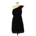 Old Navy Cocktail Dress - Party One Shoulder Short sleeves: Black Solid Dresses - Women's Size Medium