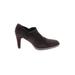 Stuart Weitzman Heels: Slip-on Chunky Heel Classic Brown Solid Shoes - Women's Size 42 - Almond Toe