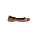 Flats: Ballet Stacked Heel Classic Brown Shoes - Women's Size 37 - Round Toe