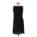 Ann Taylor LOFT Casual Dress - Sheath: Black Solid Dresses - Women's Size 2 Petite