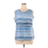 Kasper Tank Top Blue Stripes Crew Neck Tops - Women's Size X-Large