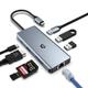 8 in 1 USB C Adapter, Dual Display USB C Hub 4K HDMI, USB C Dockingstation für MacBook Pro/Air (Gigabit Ethernet, 5 Gbit/s USB 3.0, PD 100W, SD/TF Leser) für Dell, Surface, HP, Lenovo