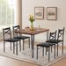 Modern Wood Dinning Table and Chairs Set of 2,Rustic Brown, Dining Table Set of 3/5