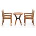 Eucalyptus Wood Stackable Bistro Table and Set of 2 Chairs