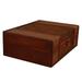 Goilinor Wood Storage Box Vintage Desktop Storage Boxes Wooden Books Storage Case Jewelry Container Large Sundries Document Box without Lock (Lotus)