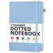Dot Grid Leather Hardcover Notebook Kepeak Hardcover Leather Notebook 100Gsm Premium Thick Paper with Inner Pocket Stickers A5 5.7 x 8.3 inches(Blue)