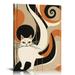 COMIO Abstract cat wall art printmaking Bohemian cat poster decoration wall gallery minimalist cat decoration oil painting printmaking cat enthusiast gift creative oil painting living room