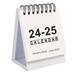 Farfi Small Desk Calendar 18 Month Jan 2024 to June 2025 Twin-Wire Binding Home Office School Portable Desktop Calendar (White)